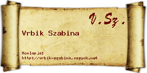 Vrbik Szabina névjegykártya