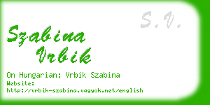 szabina vrbik business card